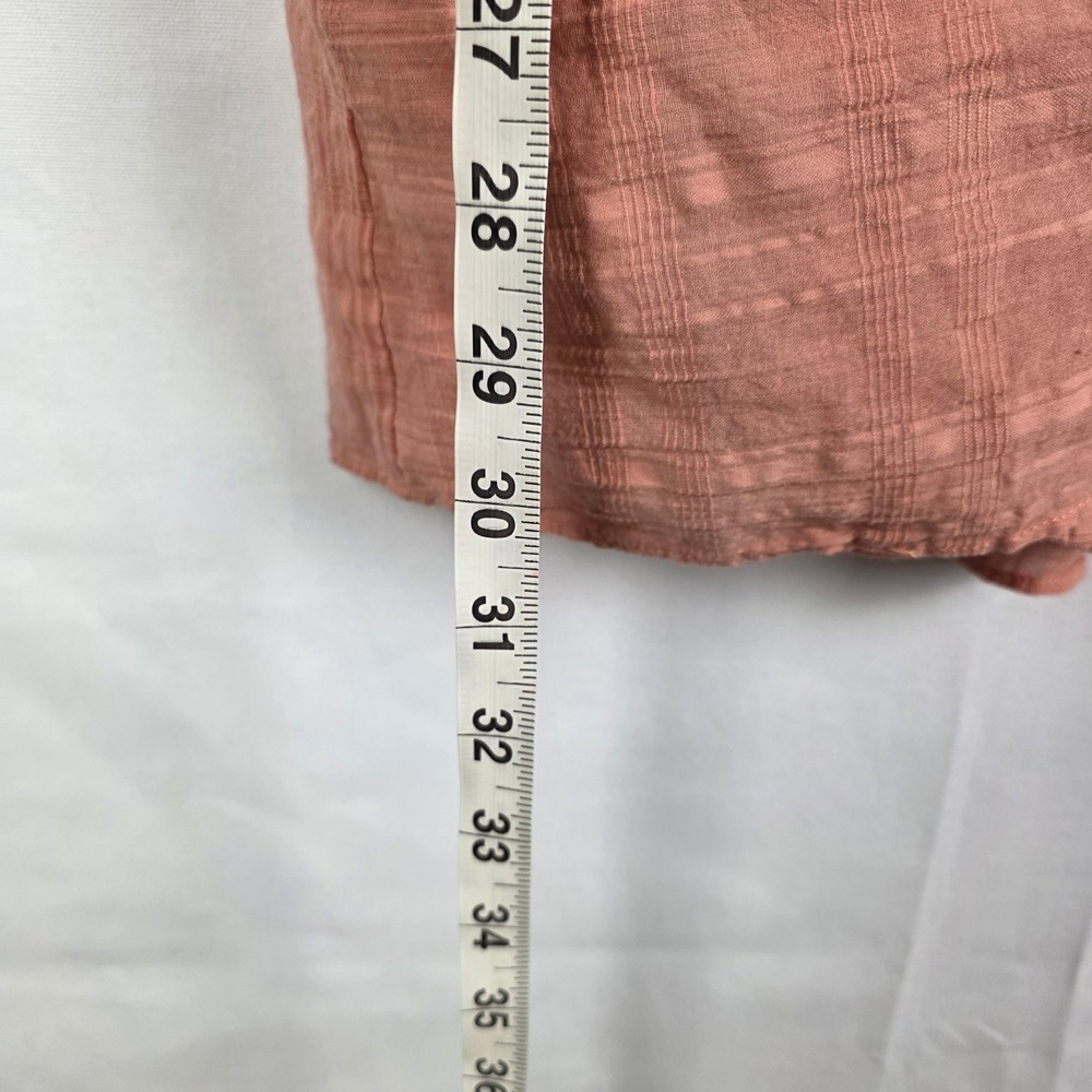 Hello Molly One Shoulder Cotton Mini Dress Pink Peach Side Tie Wrap Size S 4 - Picture 8 of 8